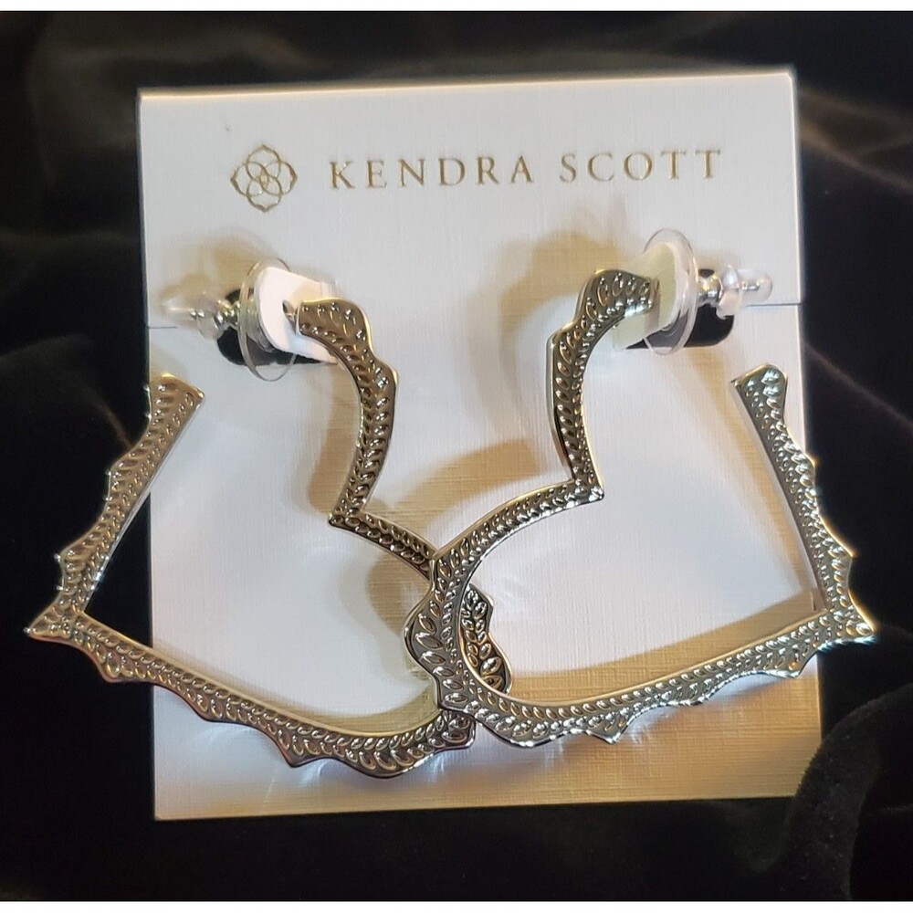 Kendra Scott Silver Heart Earrings